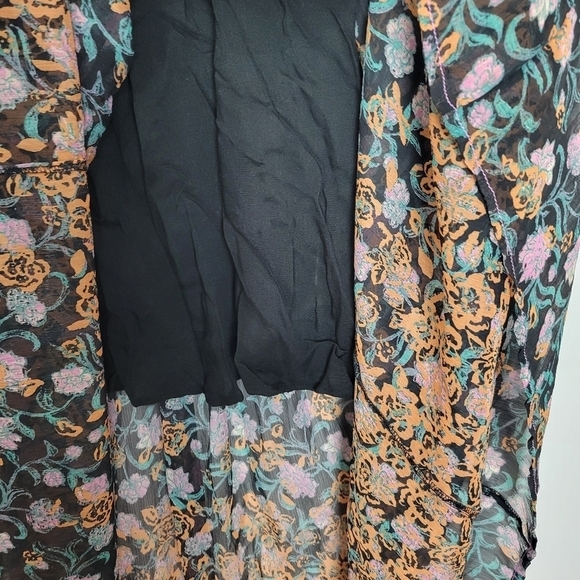 NWT Free People See It Through Floral Pleated Boho Maxi Dress Size Small - Picture 13 of 15
